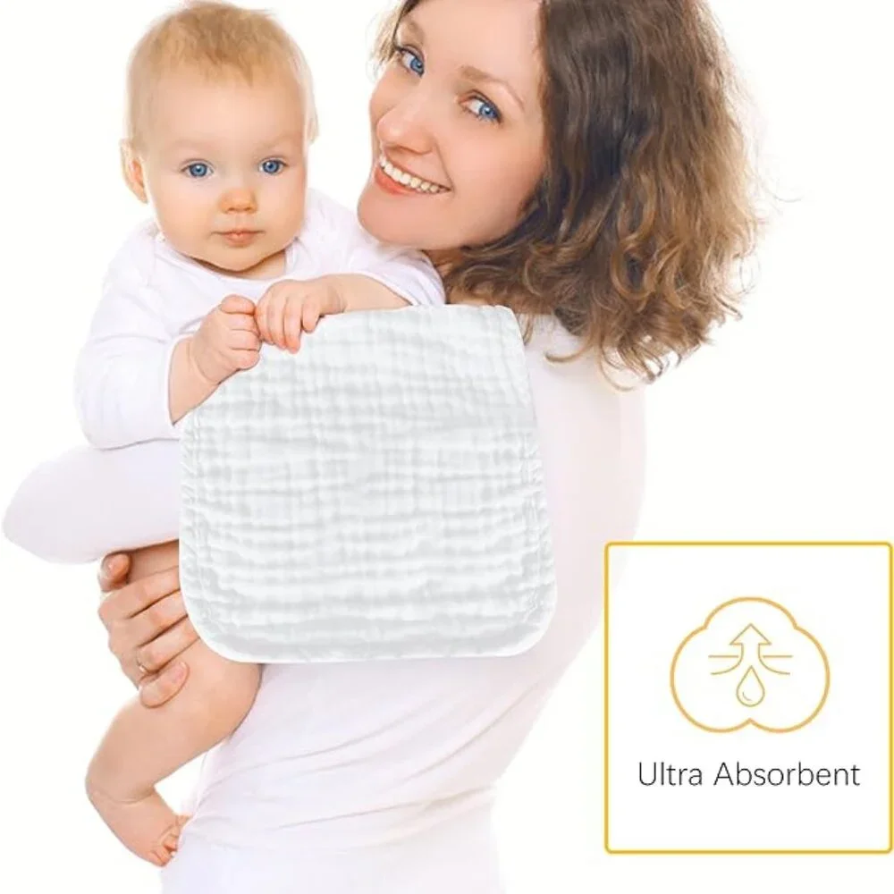 12-Pack White Baby Muslin Burp Cloth (17.5